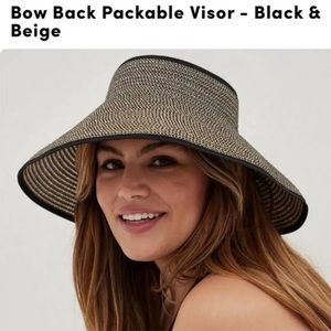 NWT Torrid Bow Back Packable Visor - Black & Beige